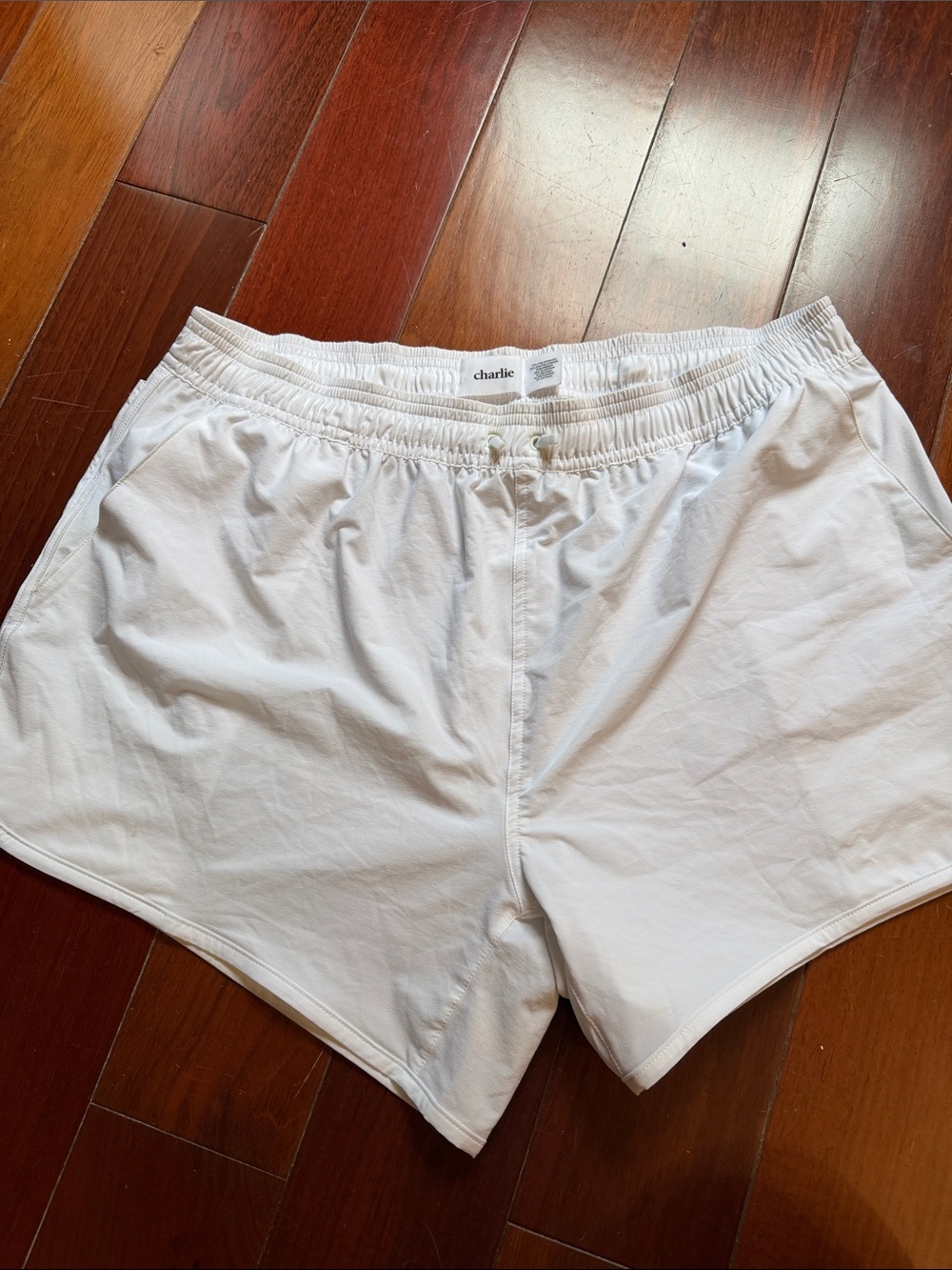 Charlie White Cotton Shorts with Elastic Waist